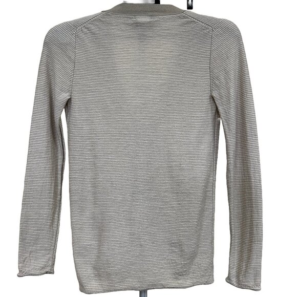 J. Crew Deep V-Neck Merino Wool Lightweight Cardigan in Taupe, Size Small - Picture 2 of 8